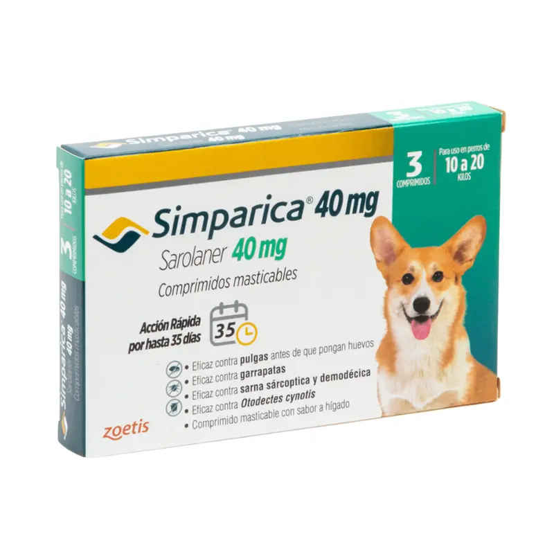 Simparica Masticable 40mg 10-20kg (3 Comp)