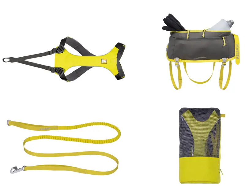 Sistema de Joring para Perros y Humanos en Amarillo Fosfo (Lichen Green) Omnijore™ Joring System de Ruffwear
