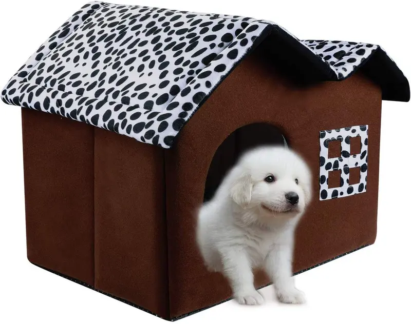 SKL - Cama doble para mascotas, color negro