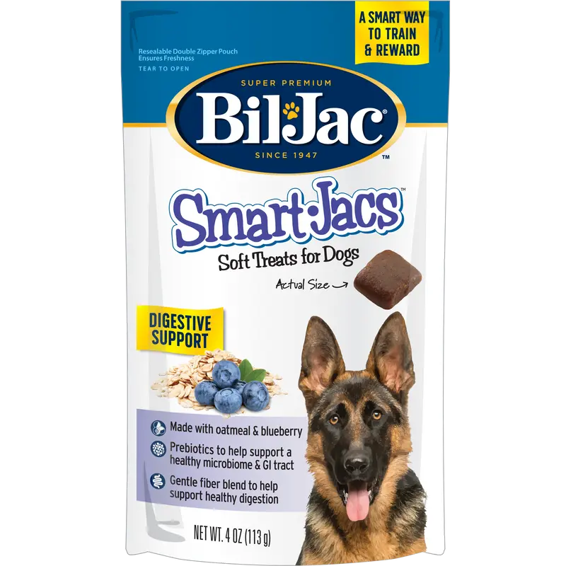 Smart-Jacs Premios para Apoyo Digestivo Sabor Avena y Blueberry para Entrenamiento para Perros de Bil-Jac