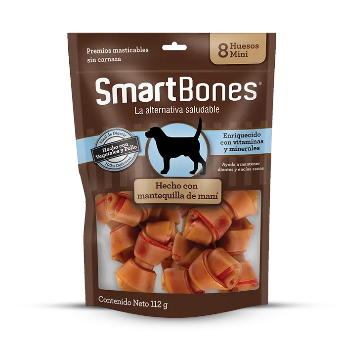 Smartbones Hueso Mini Mantequilla De Maní X 8 Und