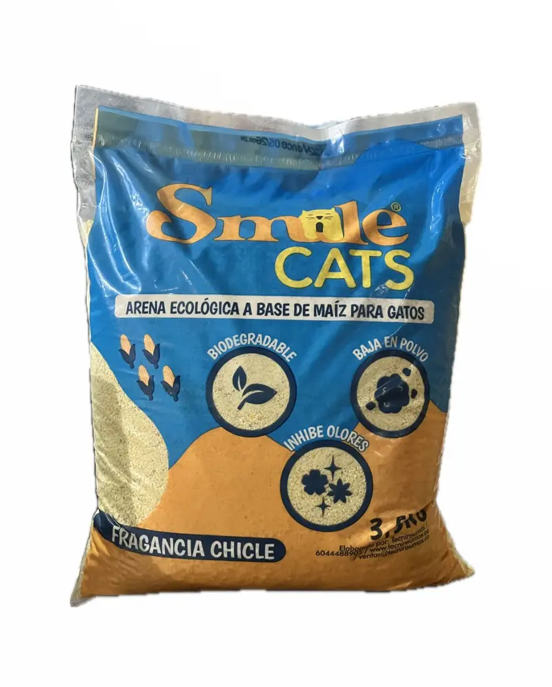 SMILE CATS 3,5 KG (ARENA DE MAIZ CON AROMA)