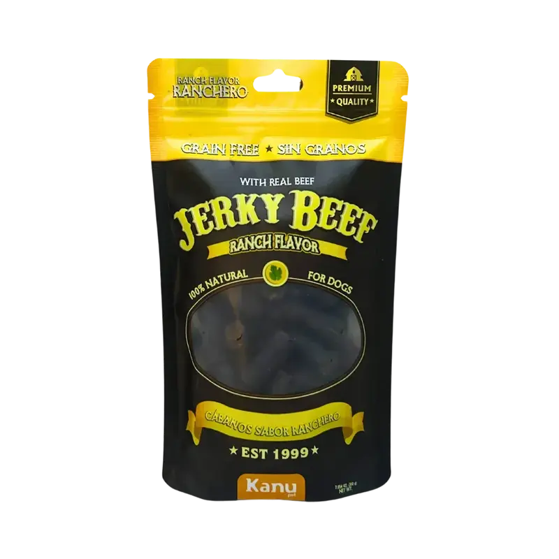 Snack de Cábano Jerky Beef Ranch Flavor Kanu Pet Para Perro