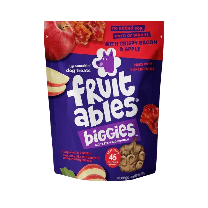 Snack de fruta para perros manzana y tocino 16Oz