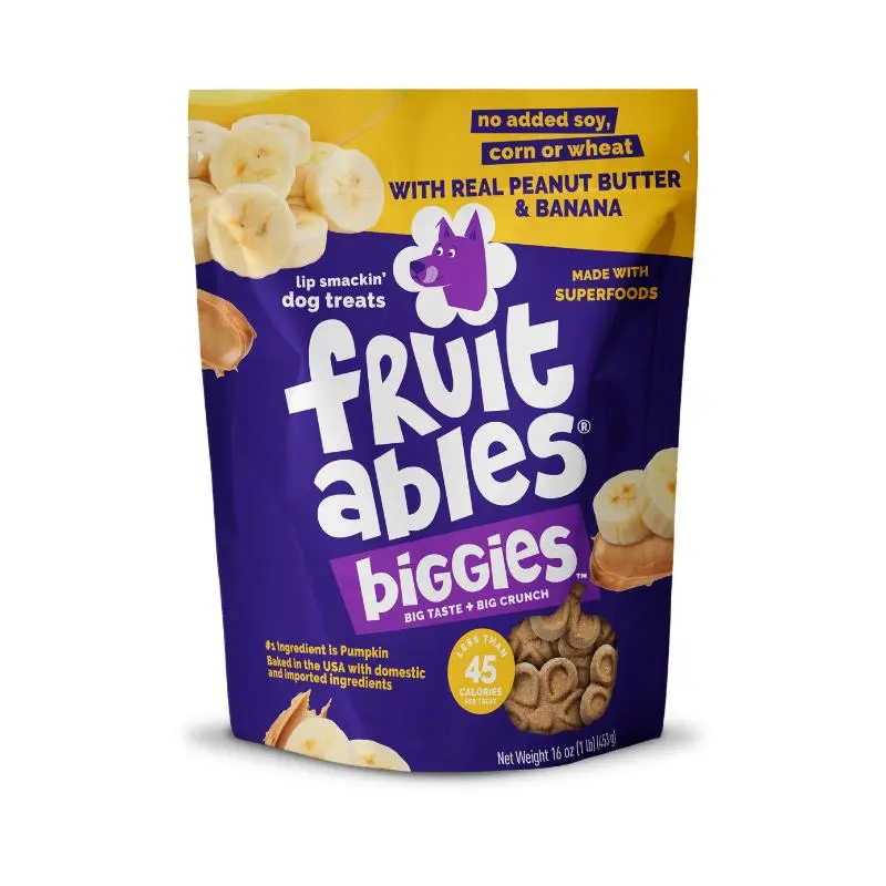 Snack de frutas para perros maní y banana 16Oz