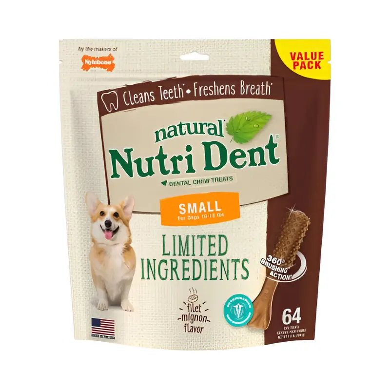 Snack Filete Mignon Dental Nylabone Pequeño 64 Uds