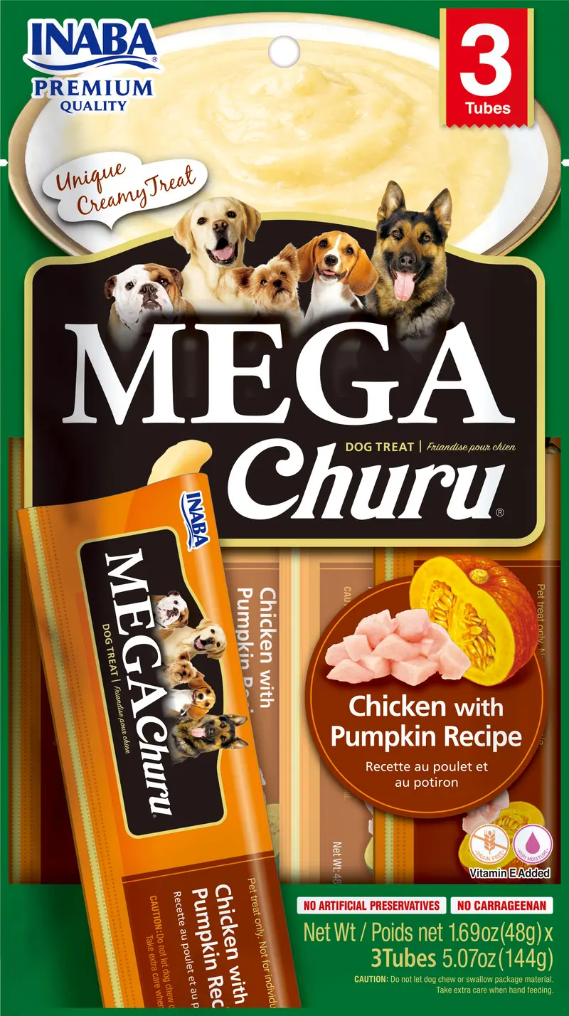 Snack Mega Para Perro Churu Pollo Y Calabaza 4 Und