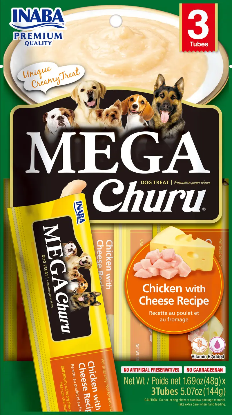 Snack Mega Para Perro Churu Sabor Pollo Y Queso 4 Und