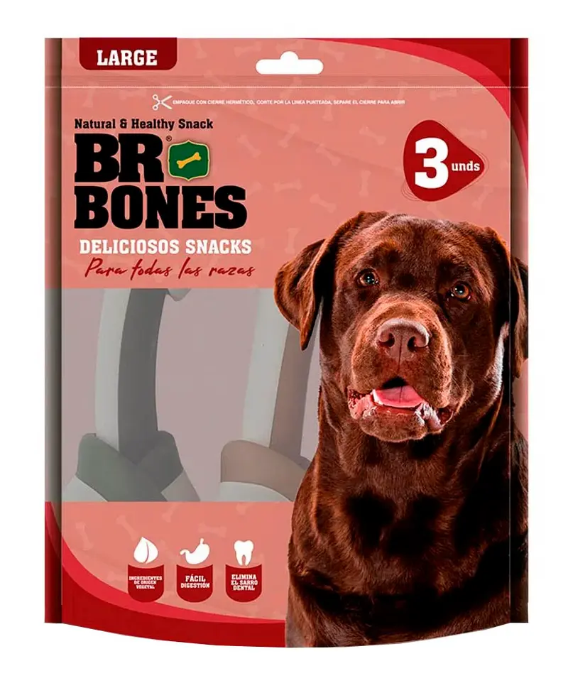 Snack Para Perro Br Bones Large X 3 Und