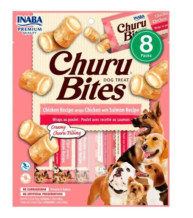 Snack Para Perro Churu Bites Perro Wraps Pollo Y Salmon 96g