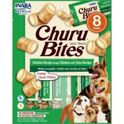 Snack Para Perro Churu Bites Pollo Atún X 96 Gr 8 Und