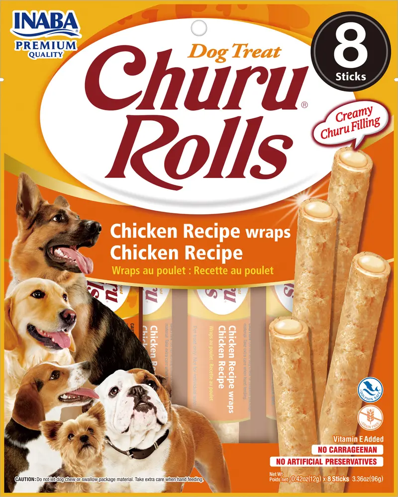 Snack Para Perro Churu Rolls Sabor Pollo 4 Und
