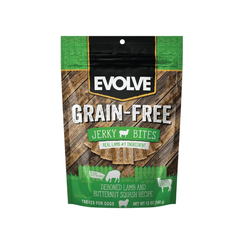 Snack Para Perro Evolve Dog Grain Jerky Cordero 340 Gr
