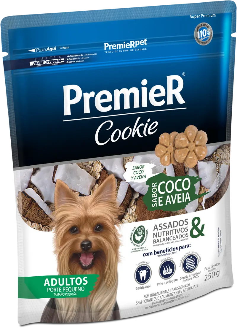 Snack Para Perro Premier Cookie Raza Pequeña Coco/avena 250g