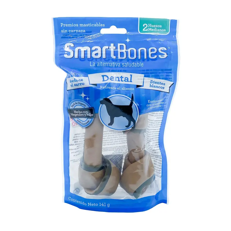 Snack Para Perro Smartbones Dental 2 Huesos Medianos 141gr