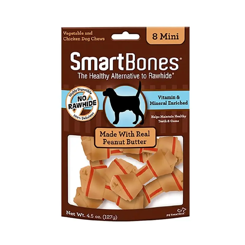 Snack Para Perro Smartbones Peanut Butter  Mini 8 - 112 Grs