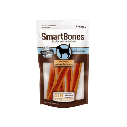 Snack Para Perro Smartbones Sin Artificiales Mantequilla 2pk