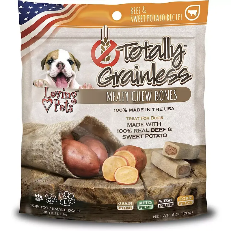 Snack Para Perro Totally Dog Hueso De Carne Y Papa Dulce 6Oz