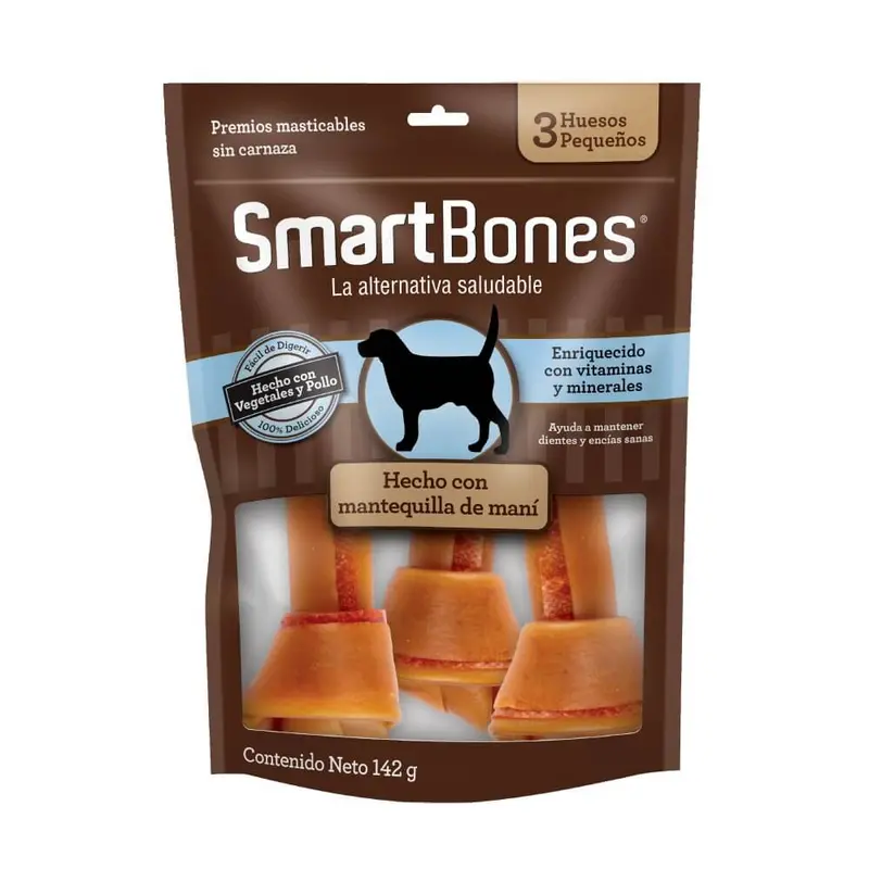 Snack Para Perros Pequeños Smartbones Mantequilla 3pk