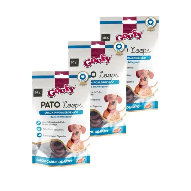 Snack Pato Loops (Hipoalergenico) Goofy Pack x3
