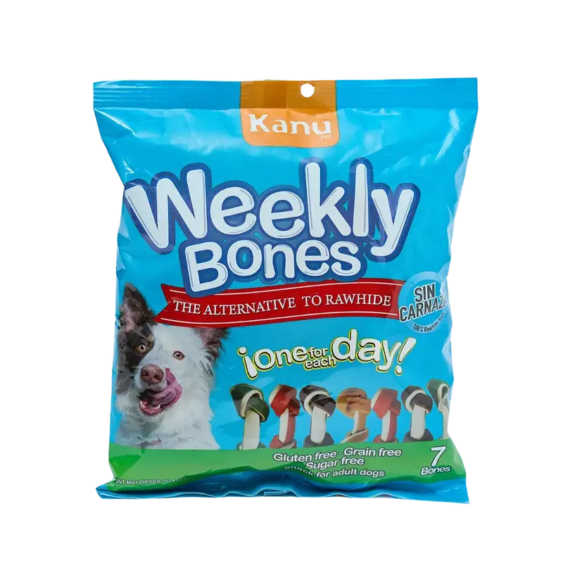 Snacks Huesos Medianos con Sabores surtidos Kanu Weekly Bones para Perro