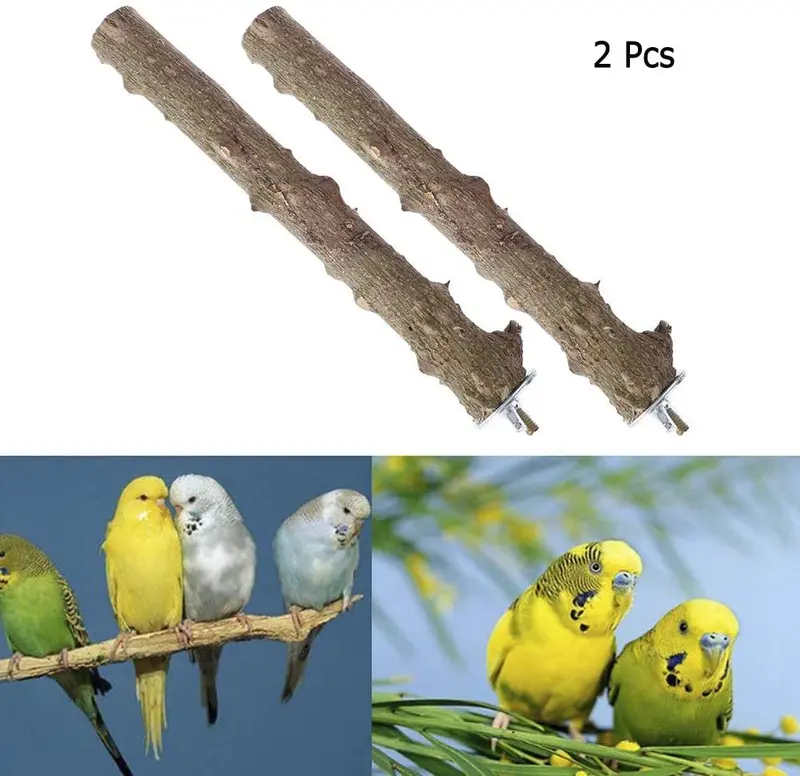 snnplapla 2pcs Bird Parrot Natural Madera Tenedor Stand Perch Toy -- 15 cm Birdcage Stands Pet Bird juguetes