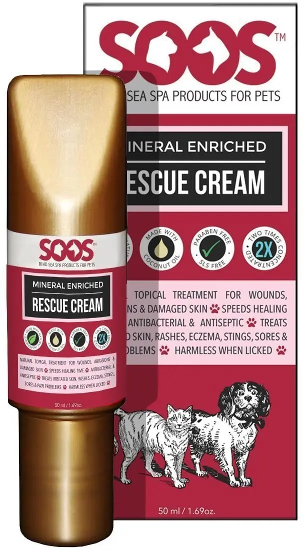 soos mascotas naturales del Mar Muerto minerales enriquecido Rescue Cream, 50 ml/1,69 oz.