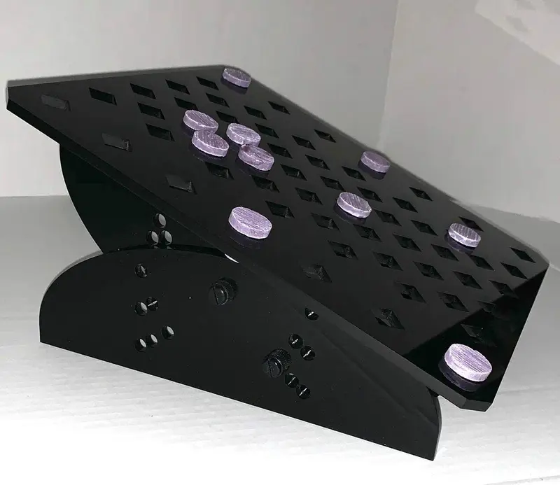 Soporte de rejilla ajustable de acrílico negro y soporte para skimmer