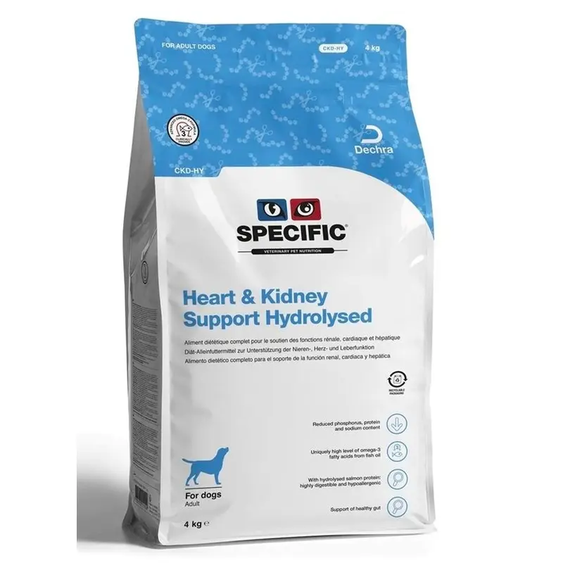 Specific Heart Kidney Sup Hydrolysed Ckd-Hy perro 4 kg