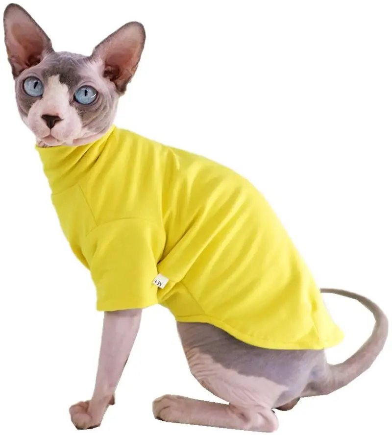 Sphynx - Ropa de invierno para gato, gruesa, de algodón, de doble capa, para mascotas, jersey, camisetas con mangas, pijamas para gatos y perros pequeños