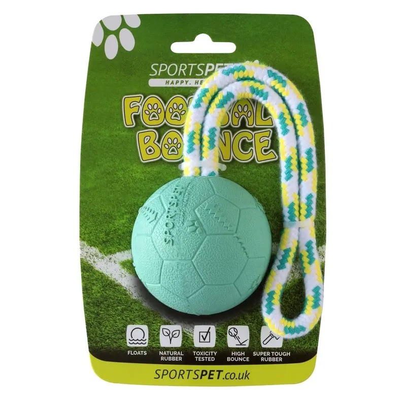 Sportspet Futbol con cuerda y rebote Turquesa M-65 mm
