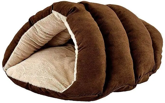 SPOT Ethical Pets Sleep Zone cueva de cachorro – 22 pulgadas Chocolate – Cama para mascotas para gatos y perros pequeños – Atractiva, duradera, cómoda, lavable
