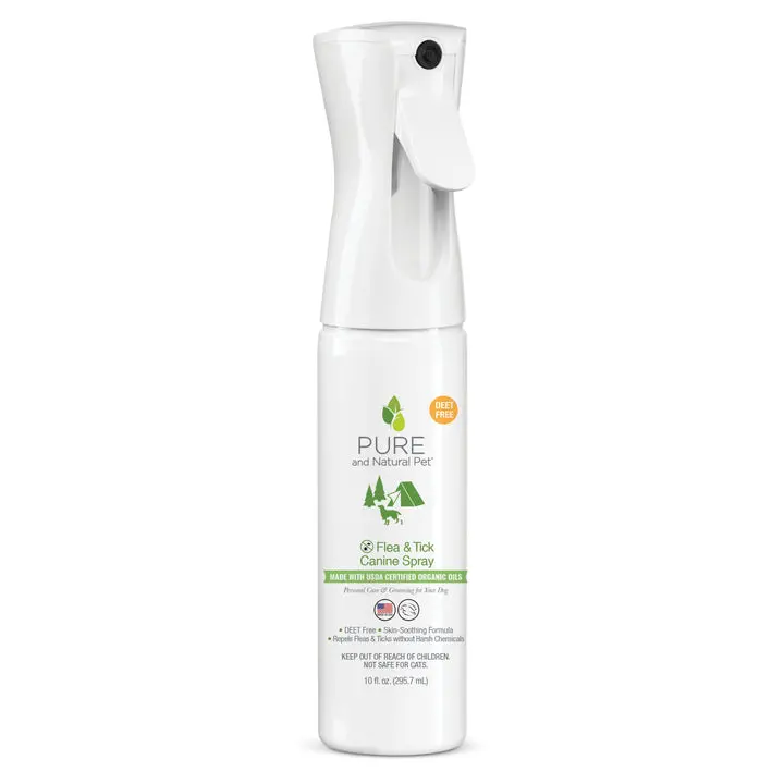 Spray Repelente de Pulgas y Garrapatas para Perros - 295 ml y Recarga | Pure and Natural Pet