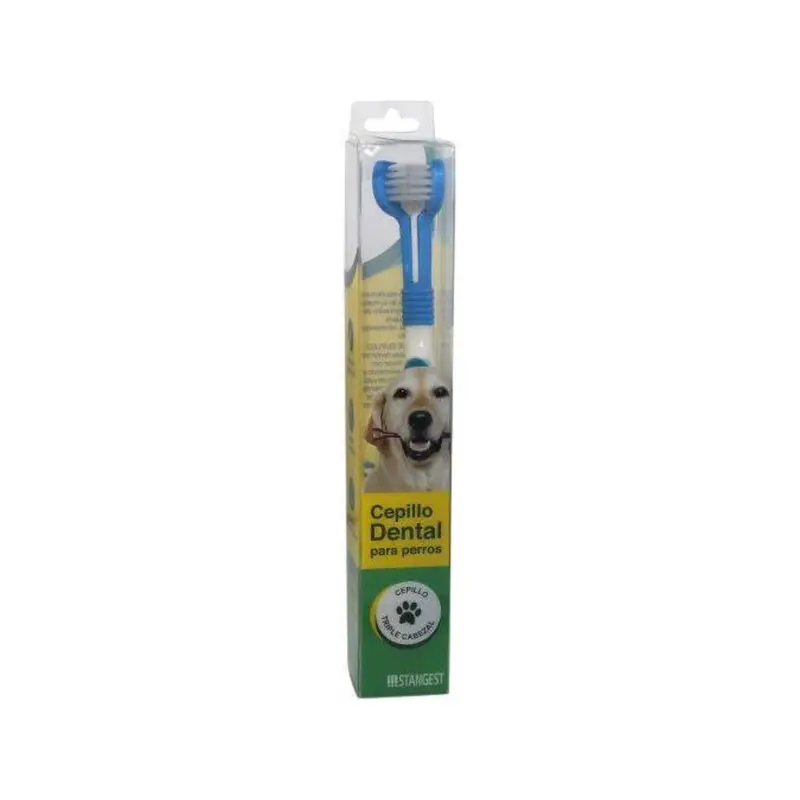STANGEST Cepillo Dental Triple Cabezal para perros