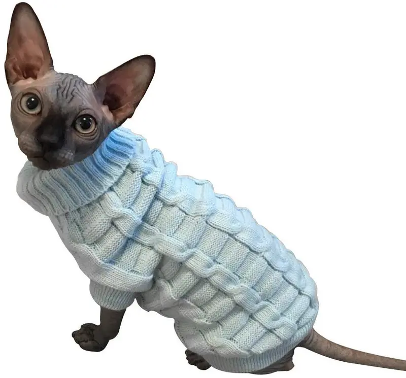 Suéter de cuello alto de LUCKSTAR, suéter de punto para gatos y perros pequeños, ropa de punto, ropa de punto para mascotas
