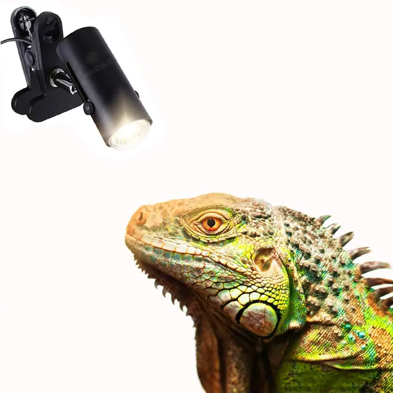 SunGrow Heat Light Fixture, Unique 360° Rotating Lamp Head, Securely Clamps or Hangs in Your Turtle, Snake, Lizard, Amphibian Tank, Supports Both E26/E27 Socket, Bulb Not Included