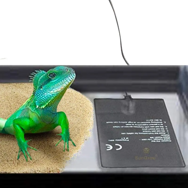 SunGrow Reptile Tank Heater Pad, Maintains Optimal Heat Level in Pet’s Habitat, 24-Hour Under Tank Terrarium Heating Mat, Keeps Cold-Blooded Pets Healthy, Alternative Heat Source for Colder Regions
