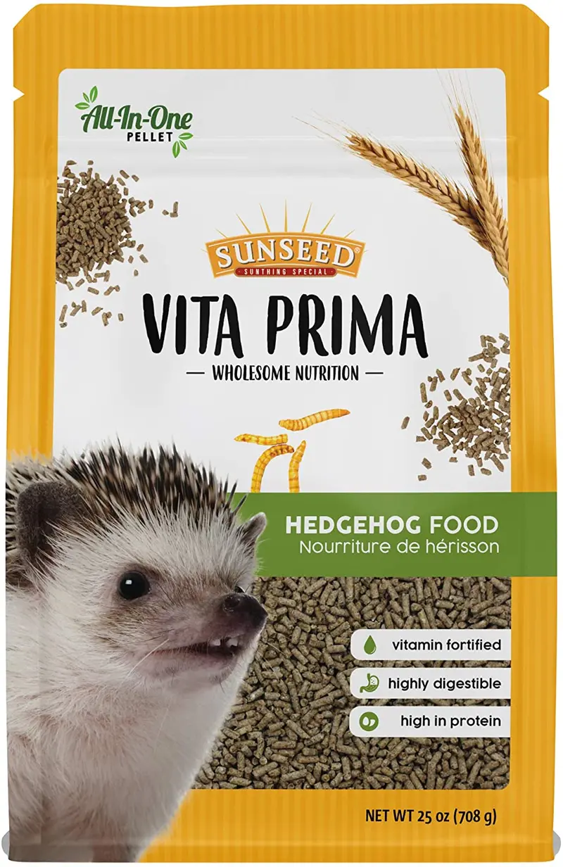 Sunseed Vita Prima Wholesome Nutrition Erizo Alimento todo en uno, Dieta de pellets todo en uno, 25 oz