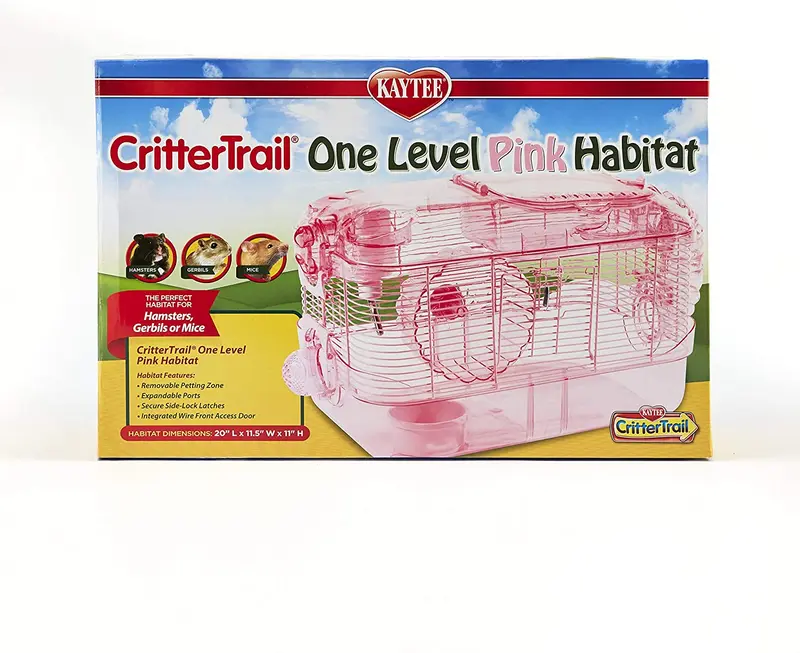 Super Pet Crittertrail Hábitat de un nivel, rosa, S, Rosado