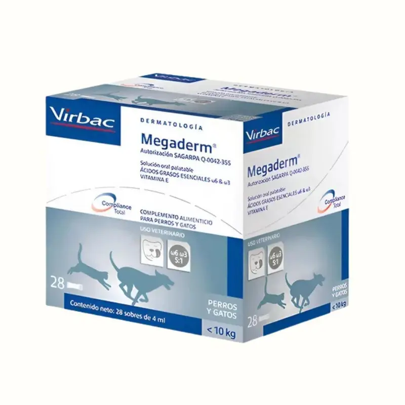 Suplemento MegadermOmega-3 y Omega-6 para Perros y Gatos <10Kg