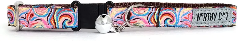 Swirly gato collar, Rosa, 10"