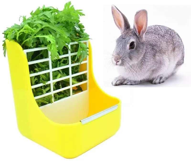 Sxbest - Comedero de heno 2 en 1 para cobayas, conejo, para interior de conejo, conejo, chinchilla, comedero para uso para césped y alimentos