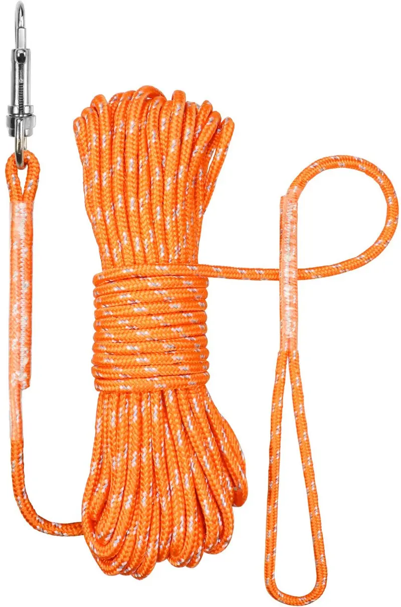 TagME - Correa de entrenamiento para perros pequeños, correa flotante de color naranja, 1/4 pulgadas por 15/30/50 pies