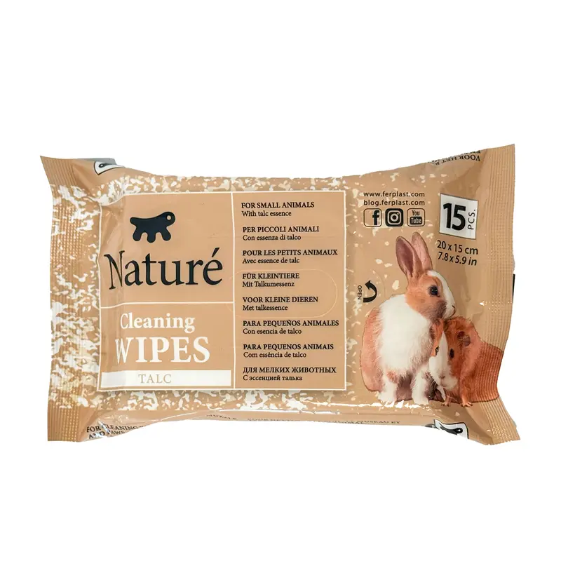 TALC WIPES FOR SMALL ANIMALS NATURÉ (X15)