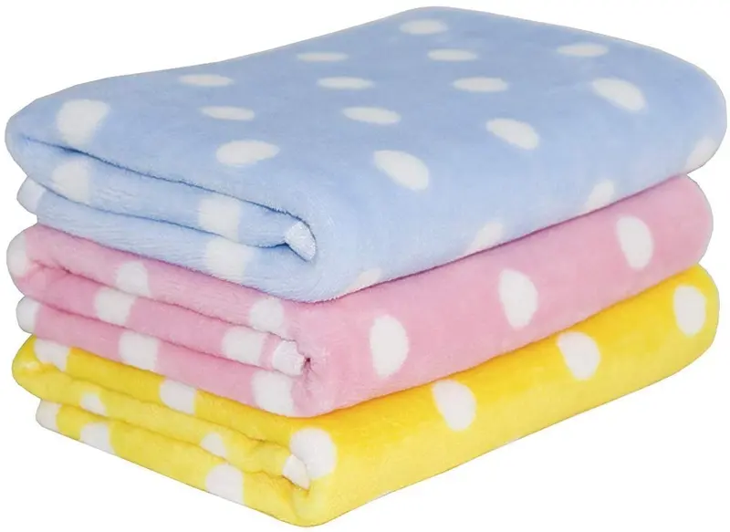 Tamu Style Manta de forro polar para perro y suave manta para cachorro gato para coche, sofá, cama y rosa, azul y amarillo, 3 paquetes de 3 colores