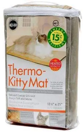 Tapete térmico para gatos de K&H Pet Products, de 6 W. Cumple con los estándares de seguridad, S, Verde salvia