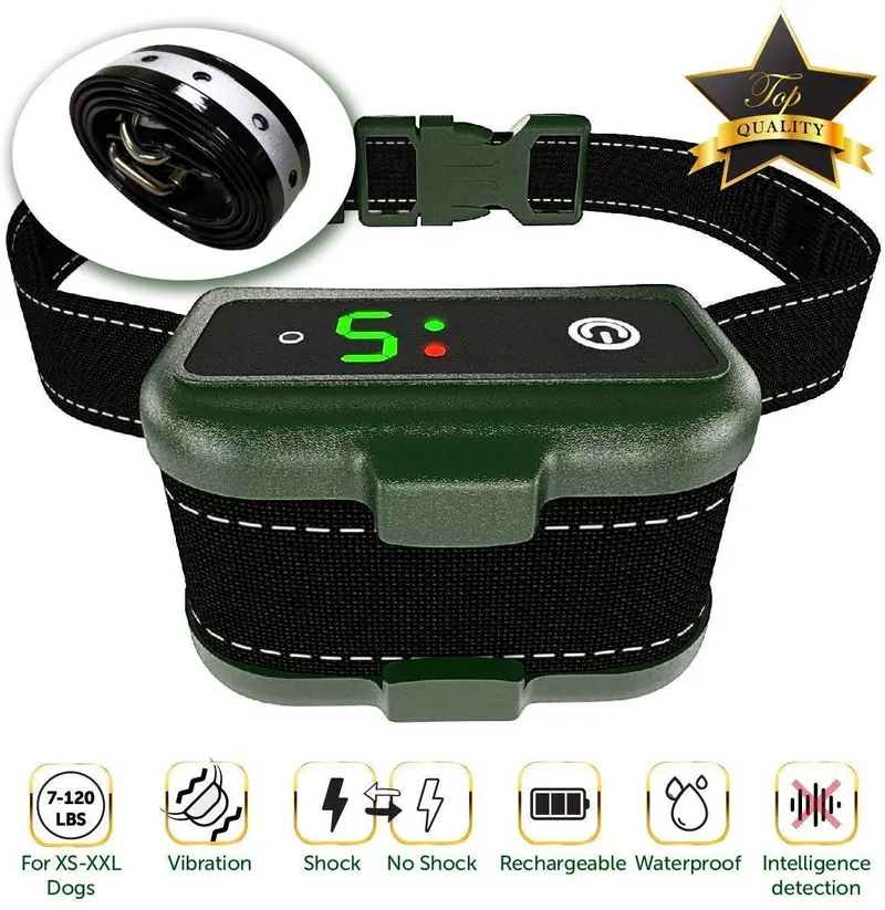 TBI Pro Collar de corteza de perro – Detección de ladridos inteligente profesional eficaz K9 – recargable con tres modos antipliegue