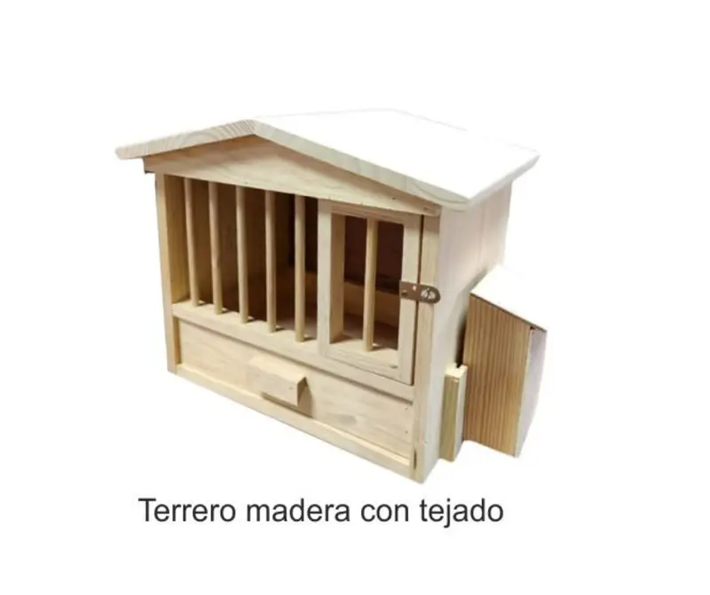 TERRERO MADERA CON TEJADO 40x25x32cm.