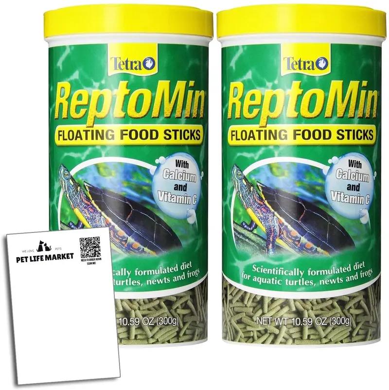Tetra ReptoMin tortuga acuática, reptiles de neblina y rana, palillos de alimentos flotantes, 10.59 oz (paquete de 2)