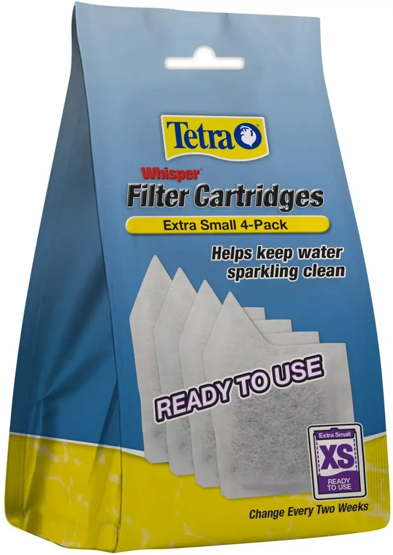 Tetra Whisper - Cartuchos de filtro (4 unidades, extra pequeños, para filtración de acuario (AQ-78052), color blanco